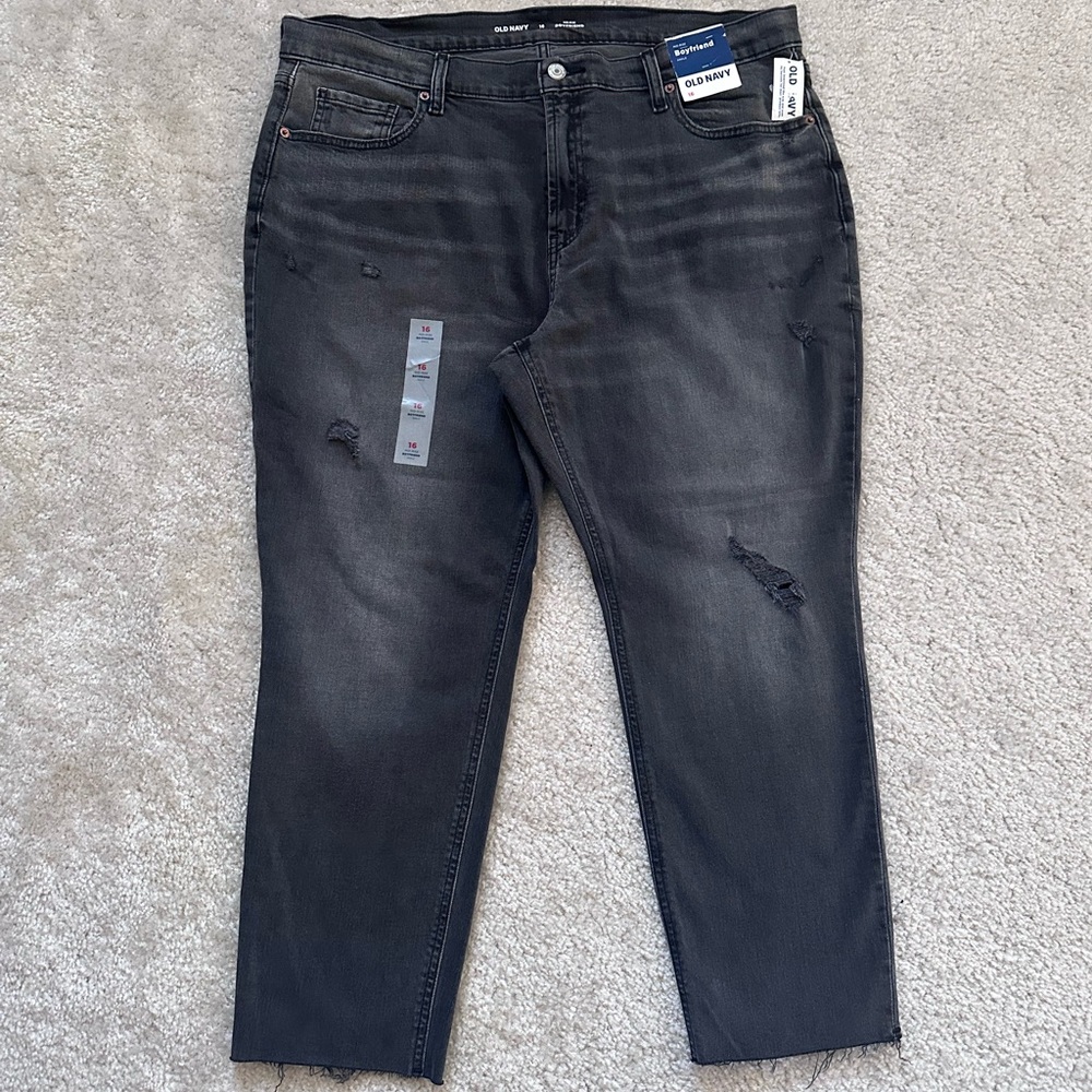 Old Navy - Mid Rise Boyfriend Straight Ripped Jeans